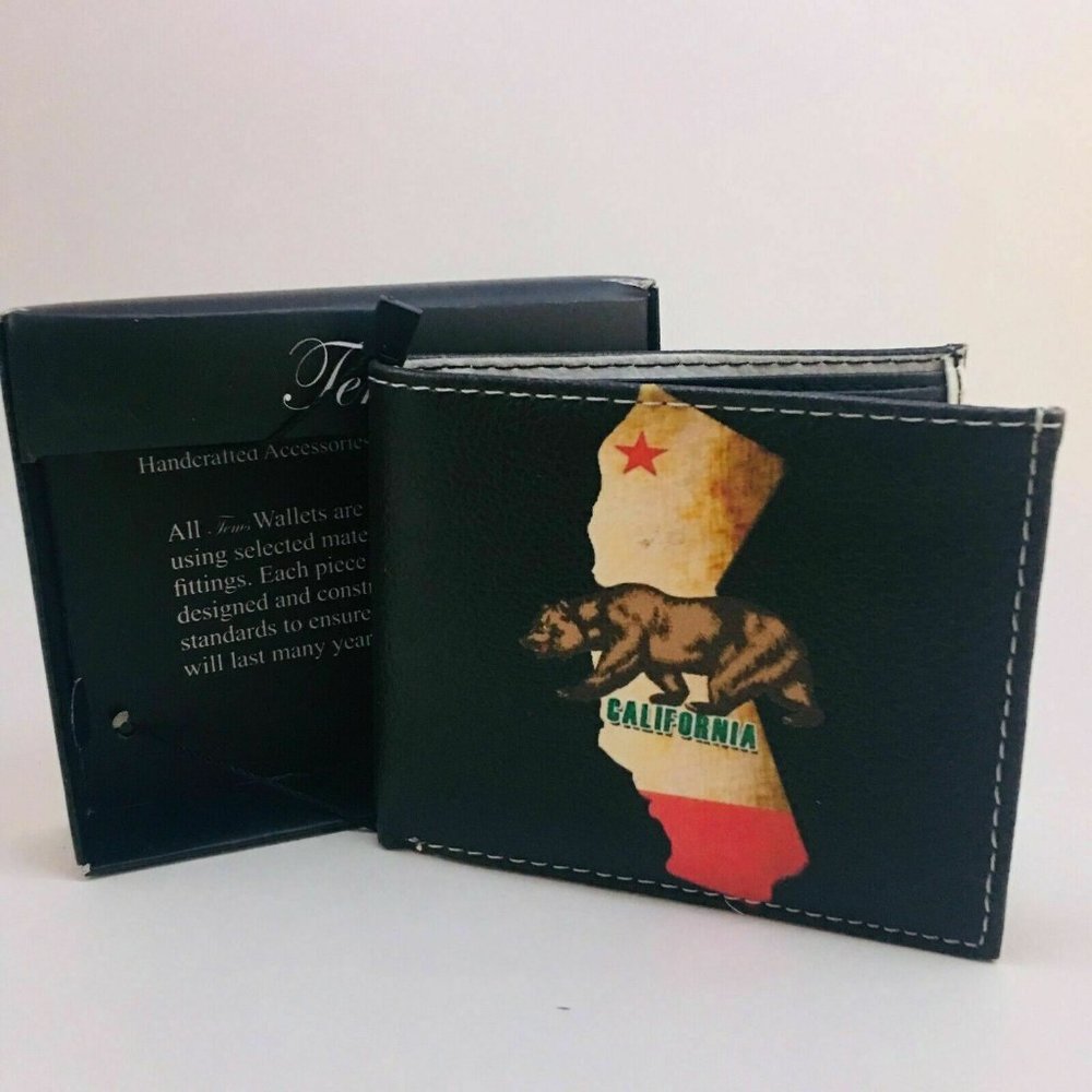 California Republic Bear Men's Leather Wallet